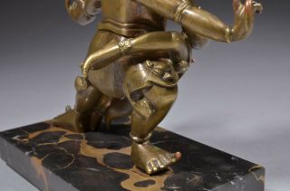 Antique Sino - Tibetan bronze figure of Mahakala 9
