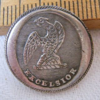 Early Pre - 1830 York Excelsior Militia Military Button Strong Plated Backmark