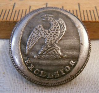 Early Pre - 1830 York Excelsior Militia Military Button Strong Plated Backmark 2