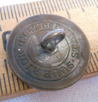 Early Pre - 1830 York Excelsior Militia Military Button Strong Plated Backmark 4