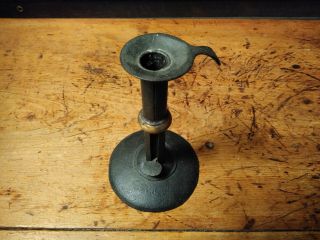 Rare Antique Adjustable Wedding Band 18th 19th C Hogscraper Iron Candlestick 7