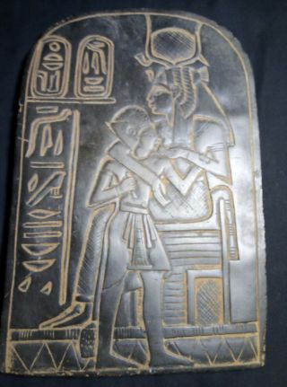 Rare Ancient Egyptian Antique Stela Goddess Isis Nursing Boy Stone 1775 Bc