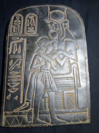 RARE ANCIENT EGYPTIAN ANTIQUE Stela Goddess Isis Nursing Boy Stone 1775 Bc 3