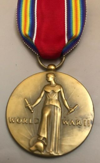 WWII Campaign & Service Victory Medal 1941 - 1945 World War II.  WW2 3