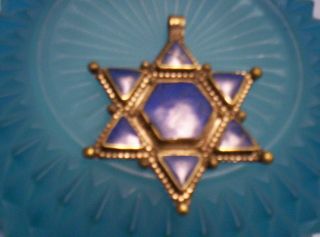 Antique Silver Jewish Lapiz - Lazuli Star Of David
