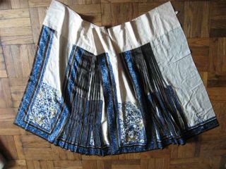 Antique Chinese Silk Embroidered Skirt Butterflies