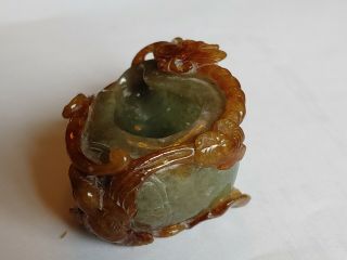 Antique Chinese Jade Brush Pot water pot butterfly & Bird Motif - Qing Dynasty 6