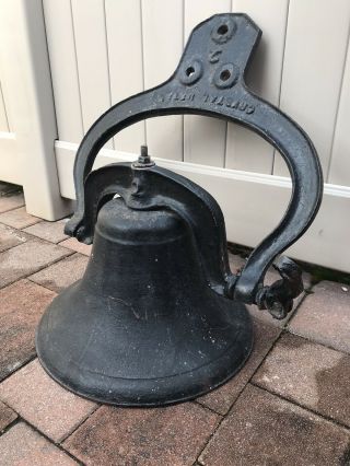 Vintage Crystal Metal Cast Iron School House Bell Decorative