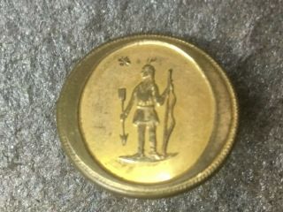 Antique Military War Button,  Native American Holding Bow And Arrow,  Robinson&co
