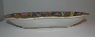 Antique Chinese 19th Century Cantonese Rose Medallion Oval Dish 4