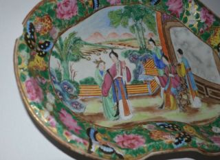 Antique Chinese 19th Century Cantonese Rose Medallion Oval Dish 9