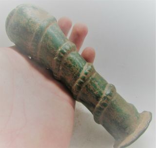 EXTREMELY RARE ANCIENT VIKING BRONZE MACE HEAD WITH SERPENT COILED ALL AROUND 2