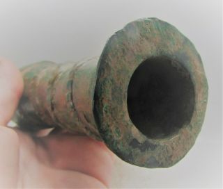 EXTREMELY RARE ANCIENT VIKING BRONZE MACE HEAD WITH SERPENT COILED ALL AROUND 3