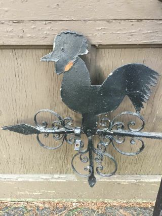 wonderful antique French wrought iron Rooster Cock weather vane 19th/20th c. 7