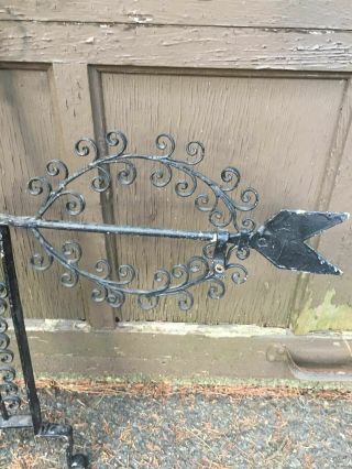 wonderful antique French wrought iron Rooster Cock weather vane 19th/20th c. 9