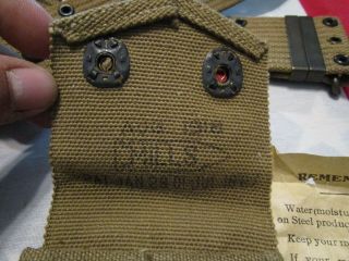 WW1 US Army USMC pistol web belt 1911.  45 cal Mills ammo pouch 1918 dated 3