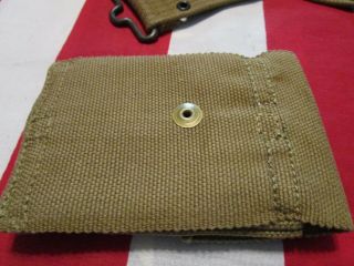 WW1 US Army USMC pistol web belt 1911.  45 cal Mills ammo pouch 1918 dated 4