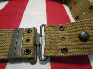 WW1 US Army USMC pistol web belt 1911.  45 cal Mills ammo pouch 1918 dated 5