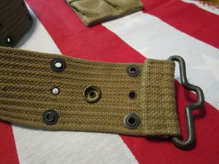 WW1 US Army USMC pistol web belt 1911.  45 cal Mills ammo pouch 1918 dated 8