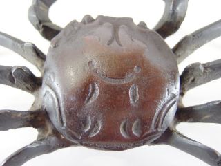 Japanese antique vintage copper brass crab alcove ornament statue figure chacha 6
