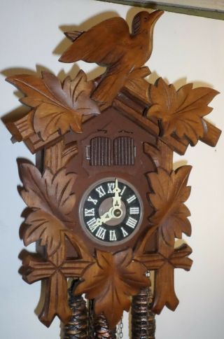 German Black Forest Musical Hand Carved Cuckoo Clock