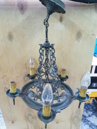 1930 Tc Virden 5 Light Antique Ceiling Chandelier