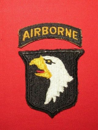 Wwii Us Army 101st Airborne Patch With Tab.