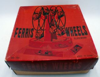rare CHINA MS 730 FERRIS WHEEL carousel clockwork tin toy vintage 9