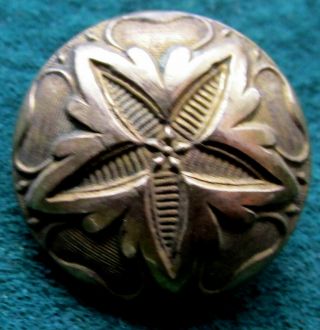 18th Century Wood Back Button Flower Design