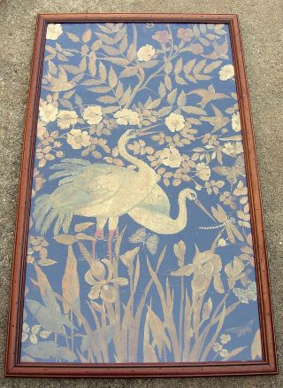 Late 19th C.  Japanese Silk Embroidery About 35 In X 21 In.  Framed Birds & More