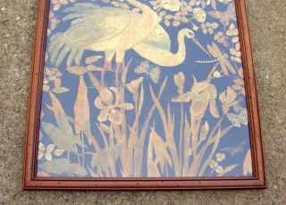 Late 19th C.  Japanese Silk Embroidery About 35 In X 21 In.  Framed Birds & More 4