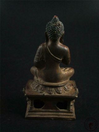 Large Old Chinese Tibet Bronze Tibetan Buddha Sakyamuni Statue Qing Dynasty 3