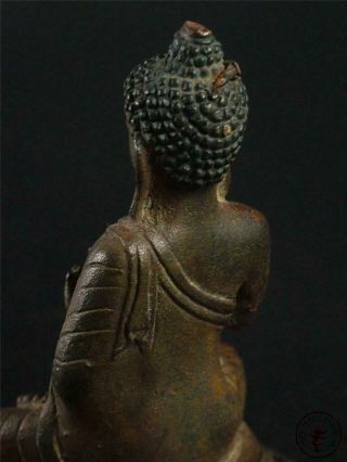 Large Old Chinese Tibet Bronze Tibetan Buddha Sakyamuni Statue Qing Dynasty 8