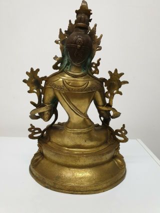 Antique Chinese Tibetan Bronze buddha Gilt 2