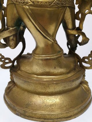 Antique Chinese Tibetan Bronze buddha Gilt 3