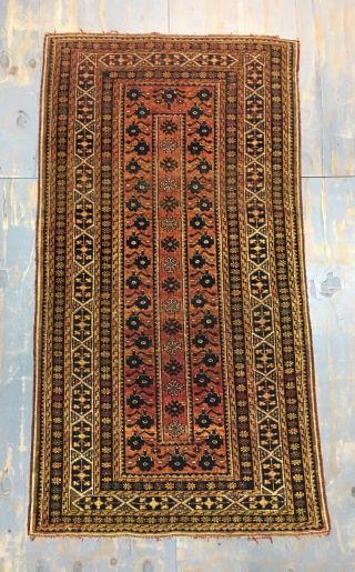 Old Vintage Handmade Ersari Rug 6.  4x3.  5 Ft