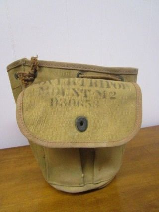Wwii 1945 Dated M2 Khaki Canvas Cover Tripod Bag / Well Marked