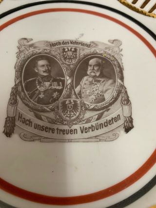 Antique German Commemorative Military Patriotic Plate Hindenburg WWI c.  1915 2