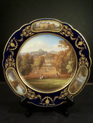 Exceptional Antique Sevres Porcelain Hand Painted Plate of Chateau de St.  Cloud 8