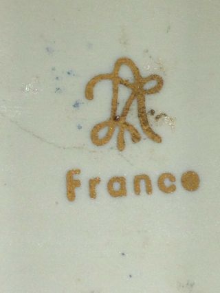 Antique French Porcelain Compote & Tray Dore Bronze Artist Fragonard Signed 6