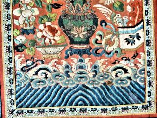 Fine Antique Chinese 19th Century Forebidden Stitch Silk Embroidery 4