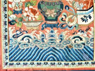 Fine Antique Chinese 19th Century Forebidden Stitch Silk Embroidery 8
