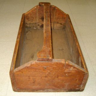 ANTIQUE WOODEN TOOL BOX / 1800 ' S PRIMITIVE RUSTIC COUNTRY FARM CARPENTER 4