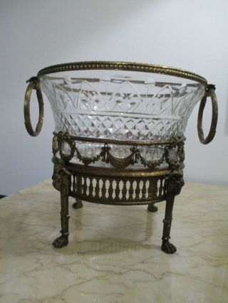 Antique French Baccarat Gilt Bronze & Crystal Centerpiece.