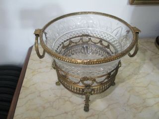ANTIQUE FRENCH BACCARAT GILT BRONZE & CRYSTAL CENTERPIECE. 3