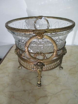 ANTIQUE FRENCH BACCARAT GILT BRONZE & CRYSTAL CENTERPIECE. 4