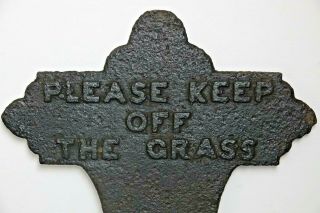 Early Cast Iron Keep Off The Grass Sign - Extremely Rare - 1800s - L@@k