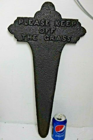 EARLY CAST IRON KEEP OFF THE GRASS SIGN - EXTREMELY RARE - 1800s - L@@K 4