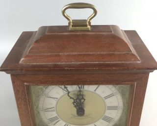 Vintage Seth Thomas Wooden Mantle Clock Exeter E538 - 000 Chime Electric - 1977 2