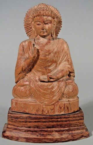Fine Nepal Nepali Carved Wood Figure Of The Buddha Ca.  20th Century